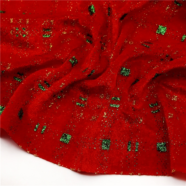 two way micro elasticity glitter plaid faux linen
