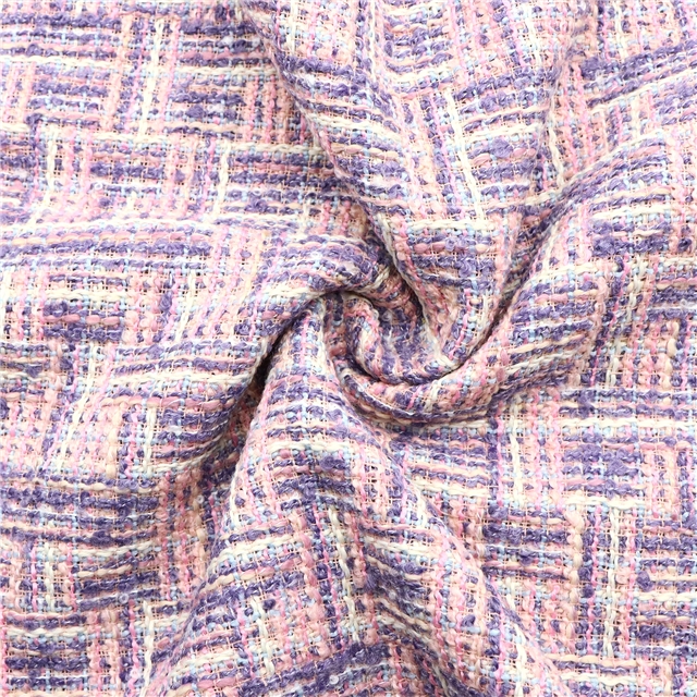 woolen woven small fragrant fabric 1#,purple,50*150cm(19.7*59.1