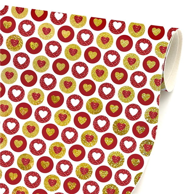 self printed gold foil faux leather fabric