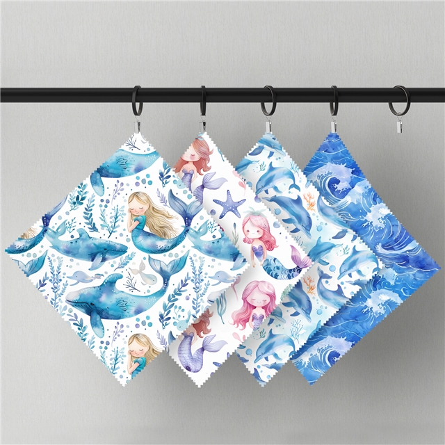 polyester cotton ocean series polyester cotton fabric set (12 pcs/set)