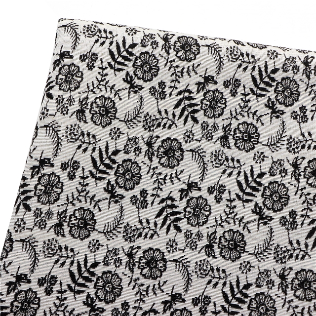 geometric flower polyester cotton yarn dyed jacquard fabric