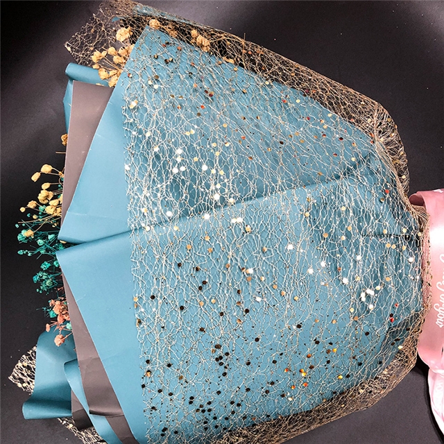 100% polyester scattered net powder hexagonal large medium small sequin mesh roll