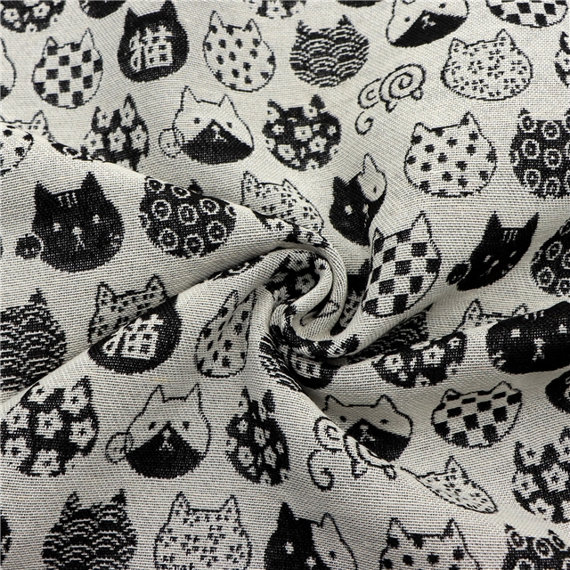 geometric flower polyester cotton yarn dyed jacquard fabric