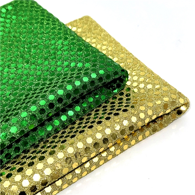 gold and silver wire hexagon sequins fabric