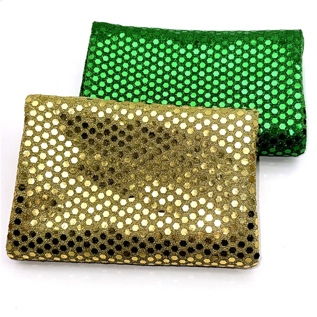 gold and silver wire hexagon sequins fabric