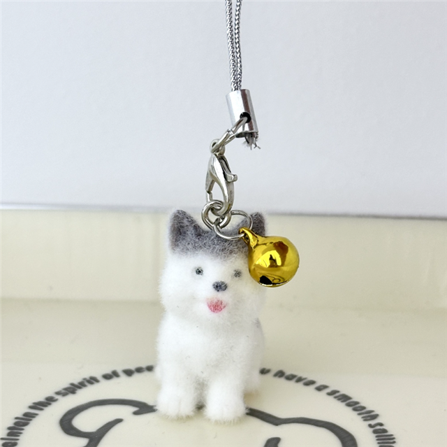 plucked puppy bell cartoon pendant