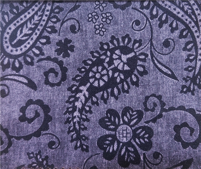 geometric cashew pattern printed suede fabric