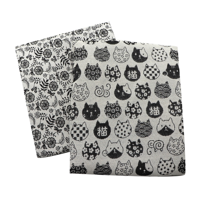 geometric flower polyester cotton yarn dyed jacquard fabric