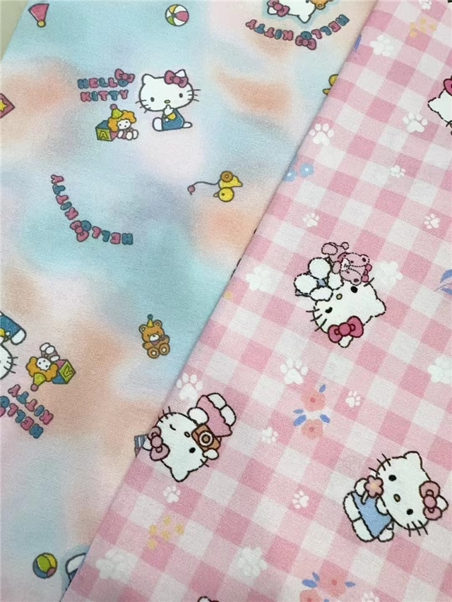 100% cotton hello kitty 100% cotton flannel digital printed fabric