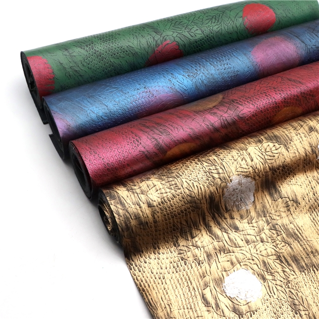 synthetic leather bump texture retro flower faux leather