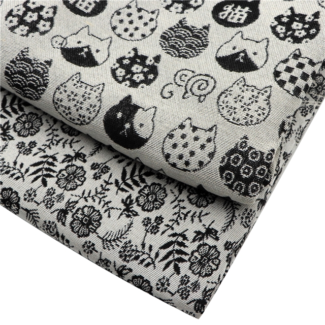 geometric flower polyester cotton yarn dyed jacquard fabric