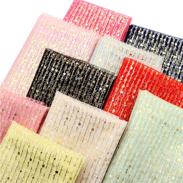 gold hot stamping heartbeat mesh fabric