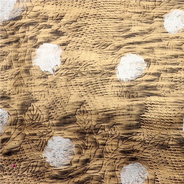 synthetic leather bump texture retro flower faux leather