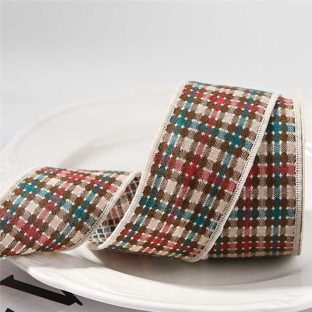 cotton color woven plain weave color checkered line edged