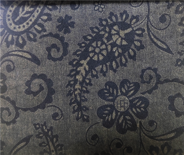 geometric cashew pattern printed deer skin velvet fabric