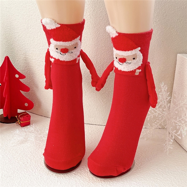 free size cotton christmas magnetic hand in hand socks 1#