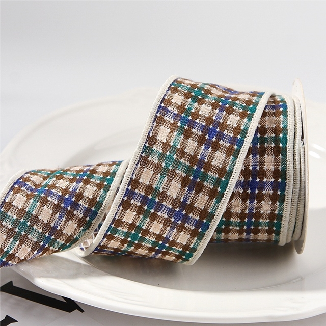cotton color woven plain weave color checkered line edged