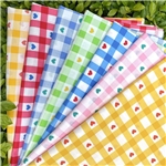 60 cotton checkerboard patterned heart-shaped printed fabric
