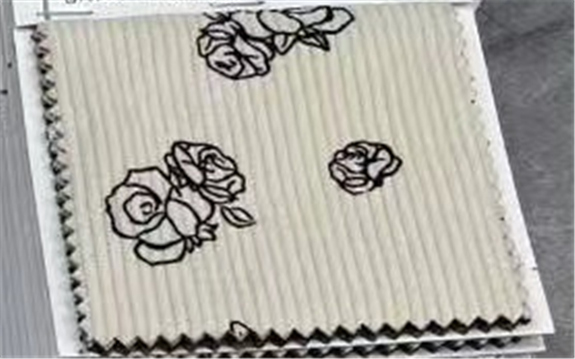 rose printed corduroy fabric