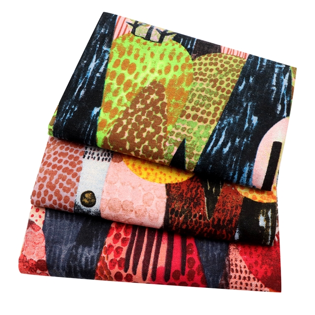 reactive printed cotton linen printed fabric