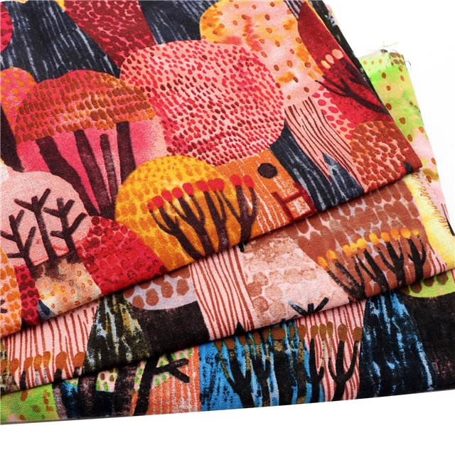 reactive printed cotton linen printed fabric