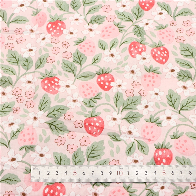 flower strawberry 21 cotton twill bottom watermark fabric