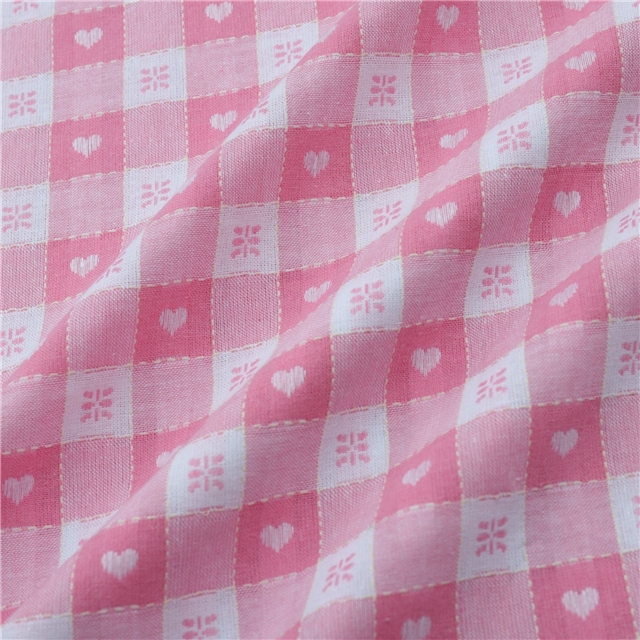 polyester cotton yarn dyed jacquard checkered fabric