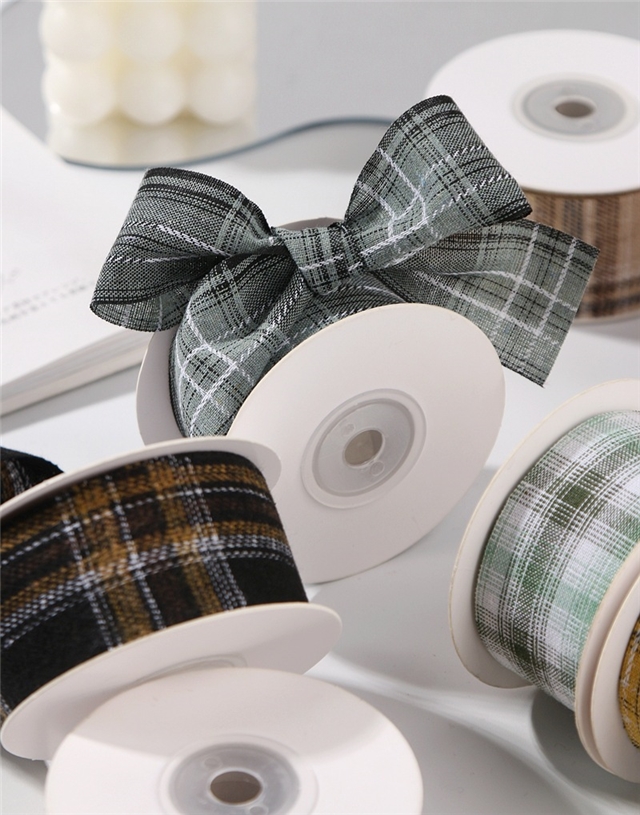 color blocked single-sided plush grid woven tape