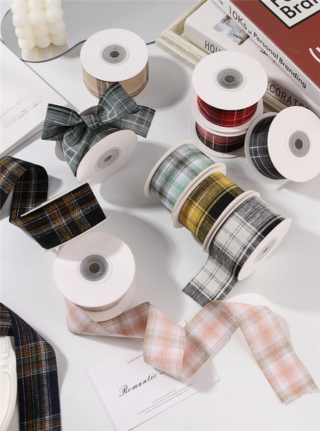 color blocked single-sided plush grid woven tape