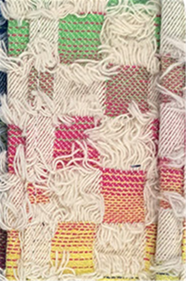 color woven jacquard fringe denim fabric
