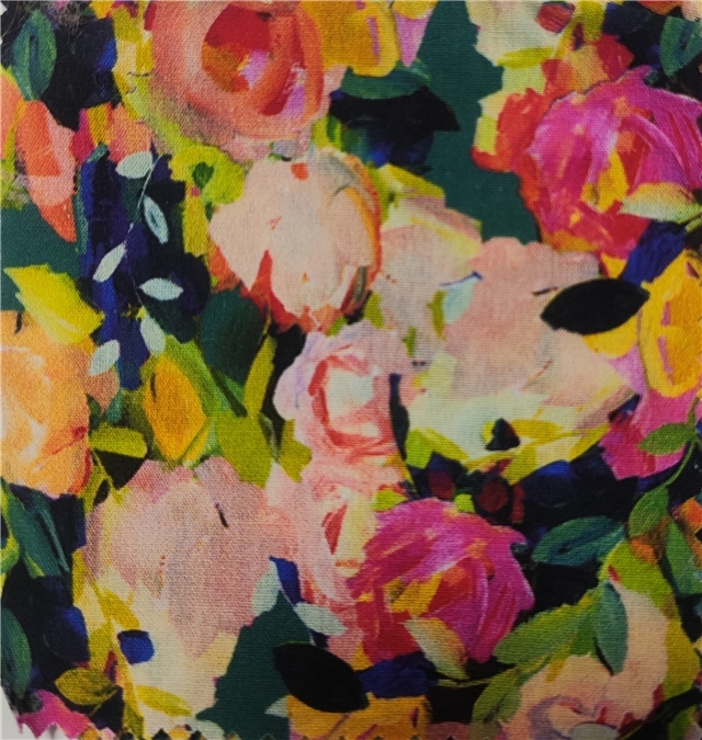 oil painting style cotton digital printed fabric