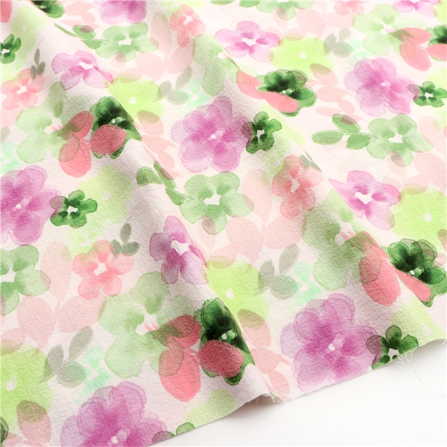 polyester wrinkled digital printed polyester fabric