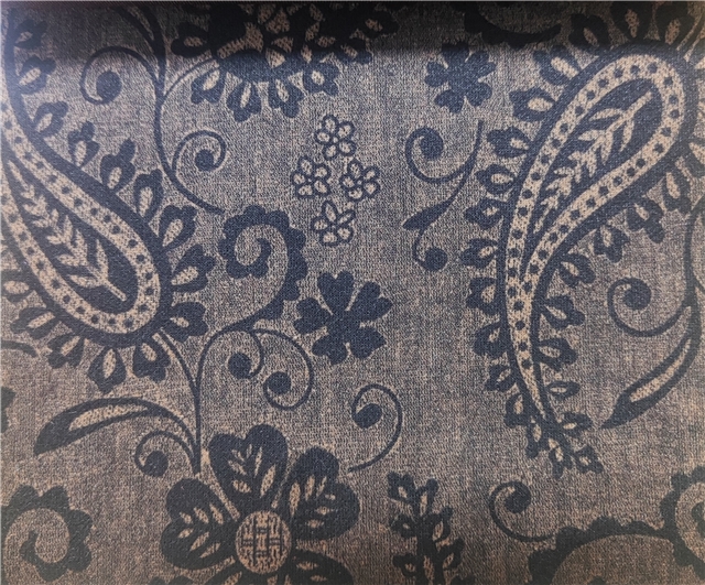 geometric cashew pattern printed suede fabric