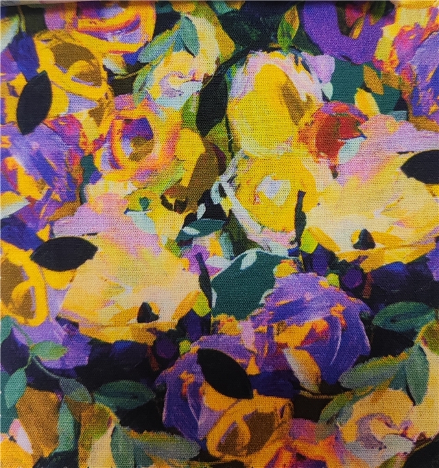 oil painting style cotton digital printed fabric