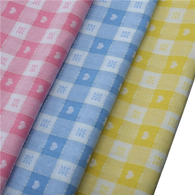 polyester cotton yarn dyed jacquard checkered fabric