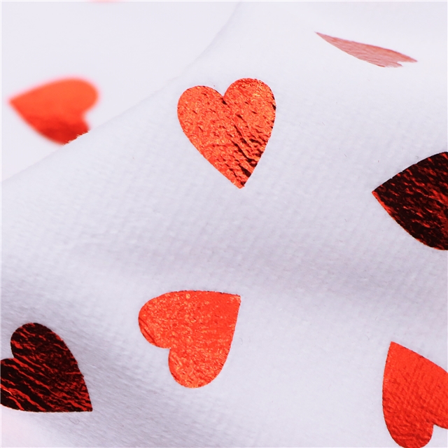 red hot stamping heart short plush fabric white,50*150cm(19.7*59.1