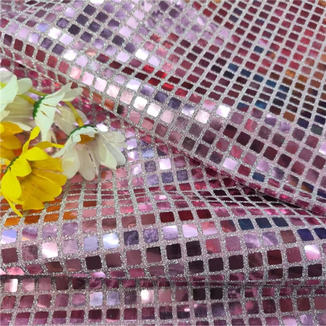 square sequin gold and silver wire needle woven fabric