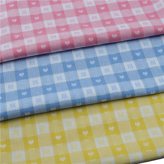 polyester cotton yarn dyed jacquard checkered fabric