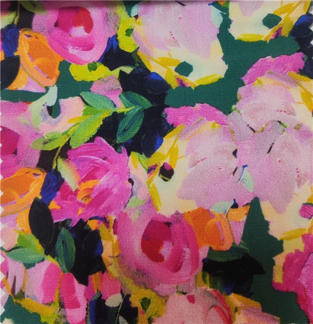 oil painting style cotton digital printed fabric
