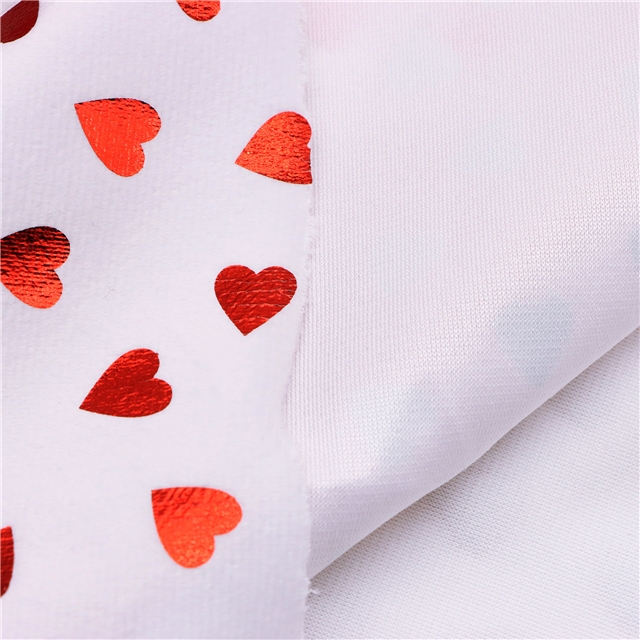 red hot stamping heart short plush fabric white,50*150cm(19.7*59.1