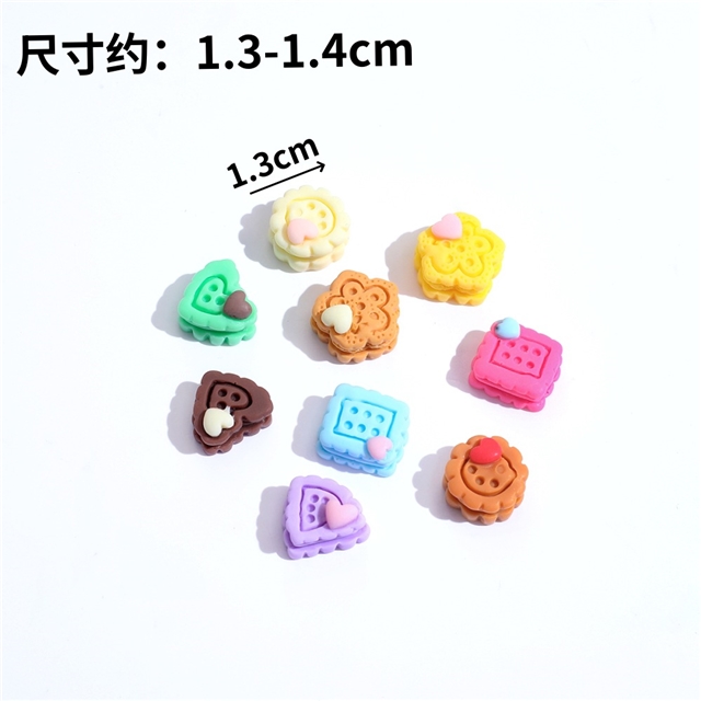 resin heart flower biscuit Mini 3d resin accessories(Random style)