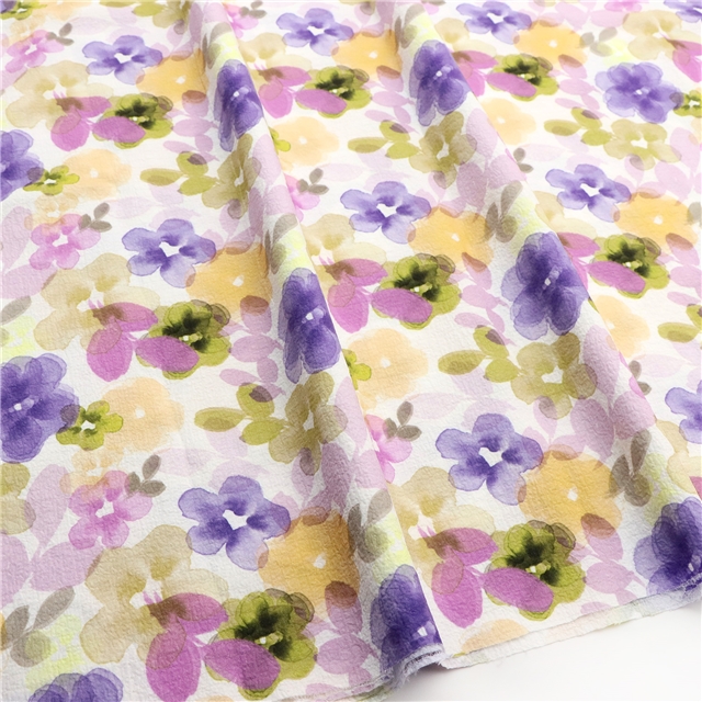 polyester wrinkled digital printed polyester fabric