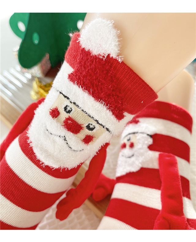 free size cotton christmas magnetic hand in hand socks