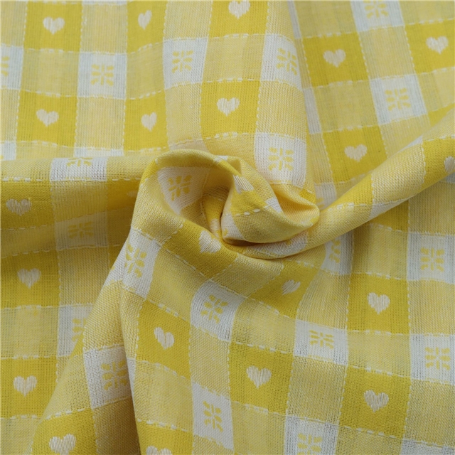 polyester cotton yarn dyed jacquard checkered fabric