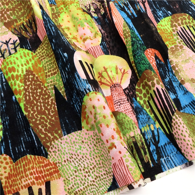reactive printed cotton linen printed fabric
