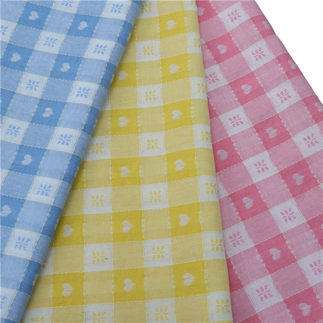 polyester cotton yarn dyed jacquard checkered fabric