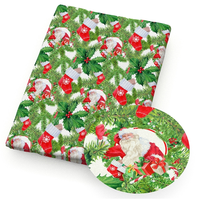 polyester cotton christmas series polyester cotton fabric set (6 pcs/set)