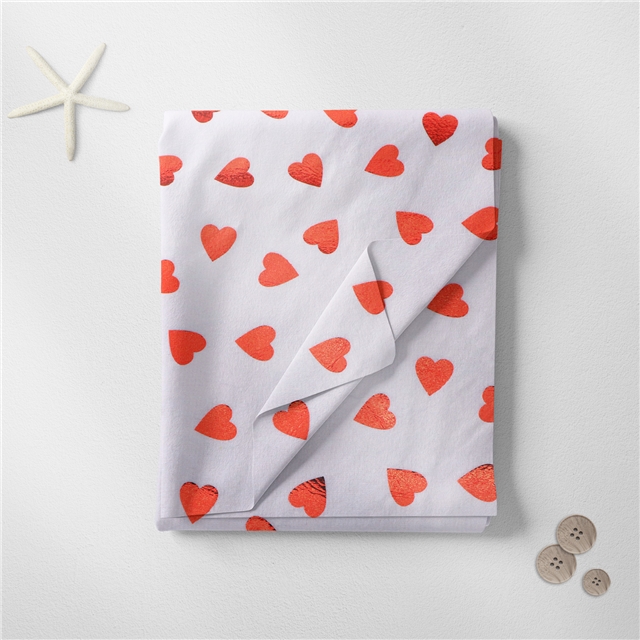 red hot stamping heart short plush fabric white,50*150cm(19.7*59.1