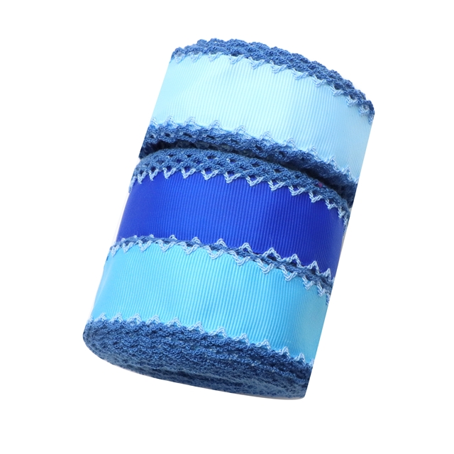 grosgrain blue series grosgrain double layer two-color hook ribbon