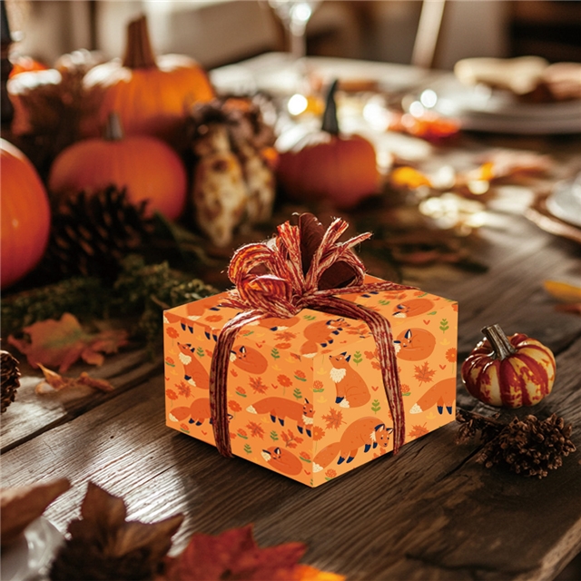 autumn thanksgiving pumpkin leaf gift packaging paper set